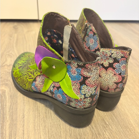 NEW Soffia size40 green floral accent ankle boots - Picture 6 of 6